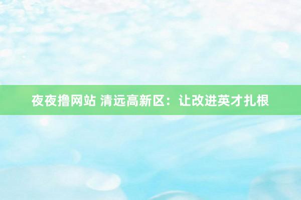 夜夜撸网站 清远高新区：让改进英才扎根