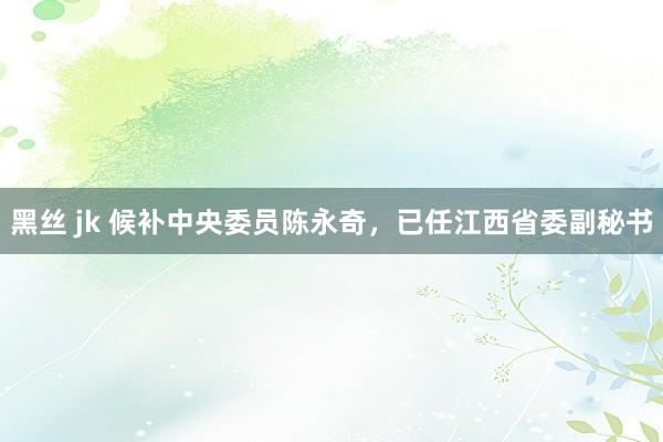 黑丝 jk 候补中央委员陈永奇，已任江西省委副秘书