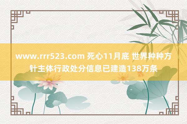 www.rrr523.com 死心11月底 世界种种方针主体行政处分信息已建造138万条
