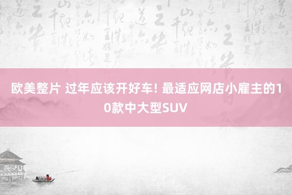欧美整片 过年应该开好车! 最适应网店小雇主的10款中大型SUV