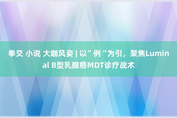 拳交 小说 大咖风姿 | 以”例“为引，聚焦Luminal B型乳腺癌MDT诊疗战术