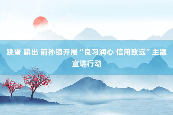 跳蛋 露出 前孙镇开展“良习润心 信用致远”主题宣讲行动