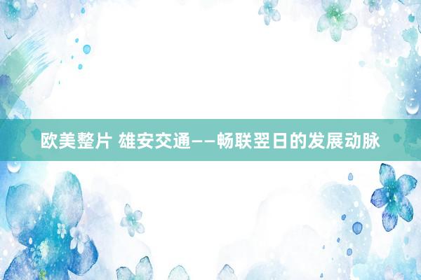 欧美整片 雄安交通——畅联翌日的发展动脉